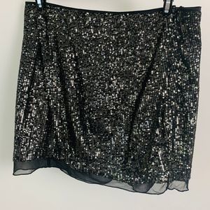 Jennifer Lopez Black Sequin Mini Skirt